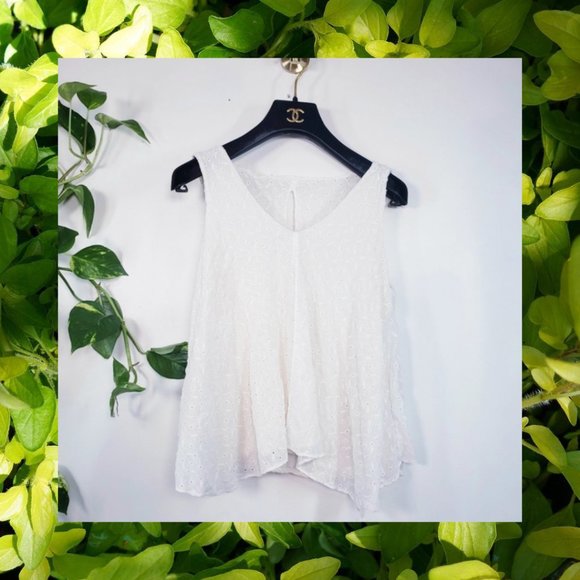 CLUB MONACO Ivory Embroidered Cami top XS - Picture 1 of 8